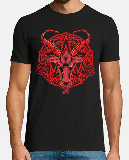 T-shirt baphomet demone satana diavolo halloween horror