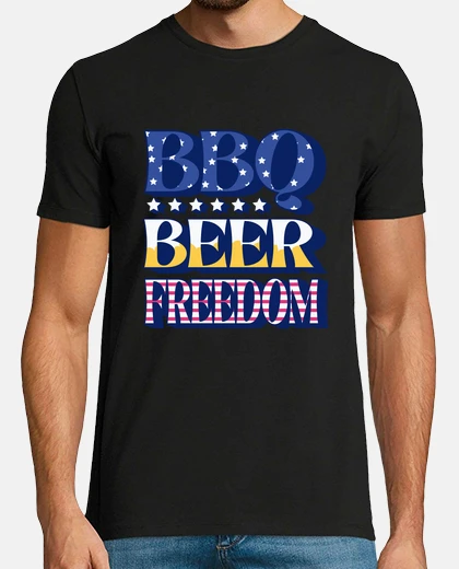 T-shirt barbecue birra libertà bandiera