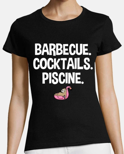 Tee-shirt Barbecue cocktails piscine humour
