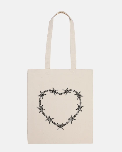 Bag barbed wire heart fashion grunge punk student handbag tote