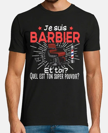 Tee-shirt Barbier Hipster Barbe Métier Citations
