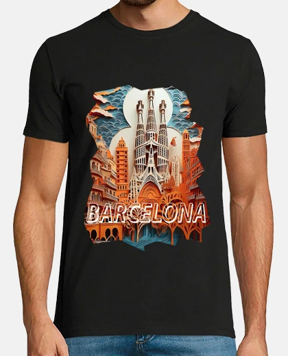 T-shirt barcelona in origami
