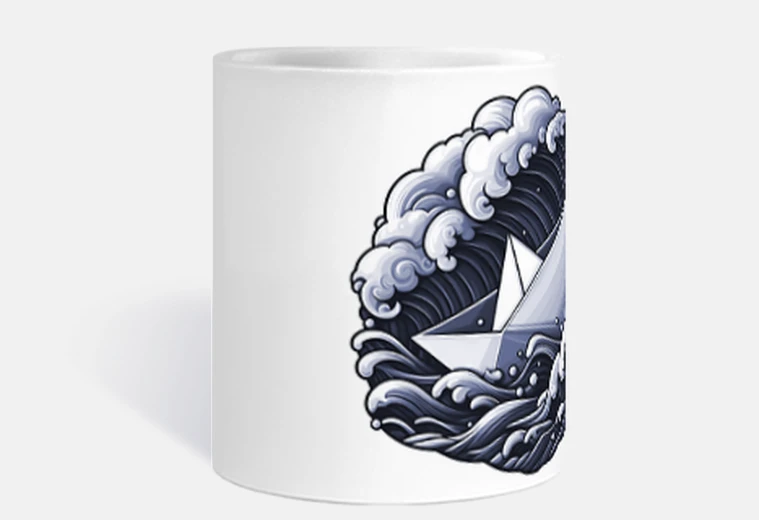 Taza barco de papel