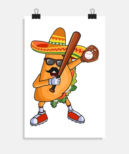 Poster baseball and softball tacos