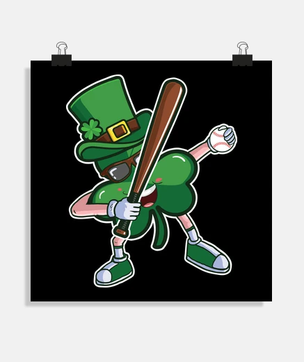 Poster baseball funny saint patricks day