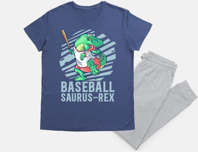 Pyjama baseball saurus rex dinosaur t-rex