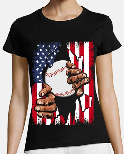 Tee-shirt baseball softball drapeau américain