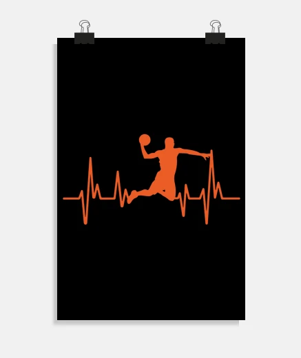 Poster Basketball Heartbeat BBall Cool Sport O