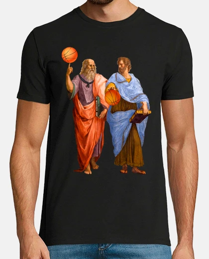 T-shirt basketball philosophers aristotle and plato philosophy basket vintage
