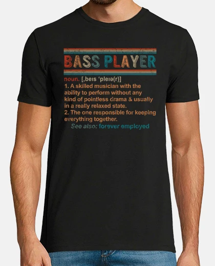 T-shirt bass player noun definition shirt guitar bassist tshirt musicians gift concert band gift bass player