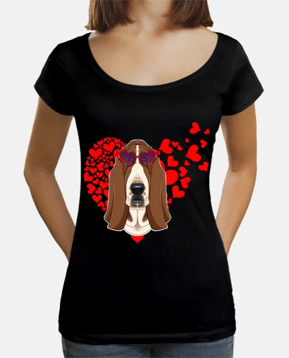 Tee-shirt basset hound love ri chien love ri bass