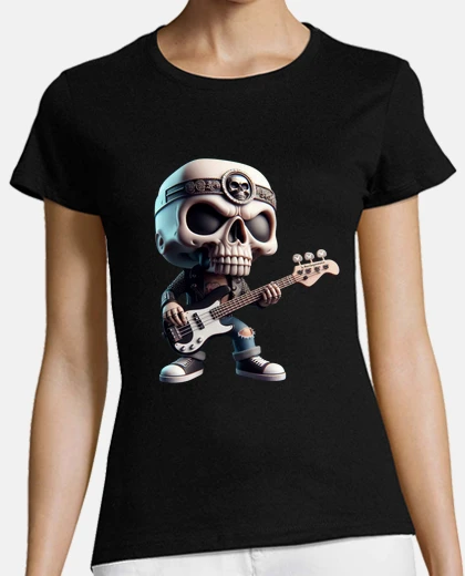 T-shirt bassista teschio