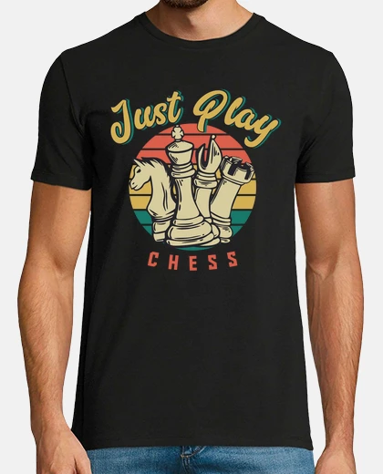 T-shirt basta giocare a scacchi retrò