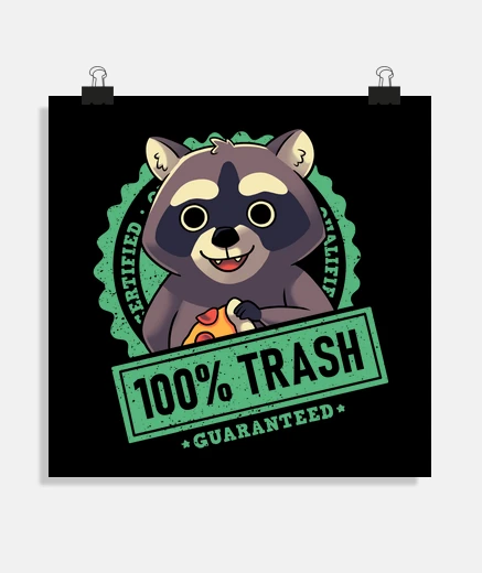 Póster Basura 100 Mapache Panda