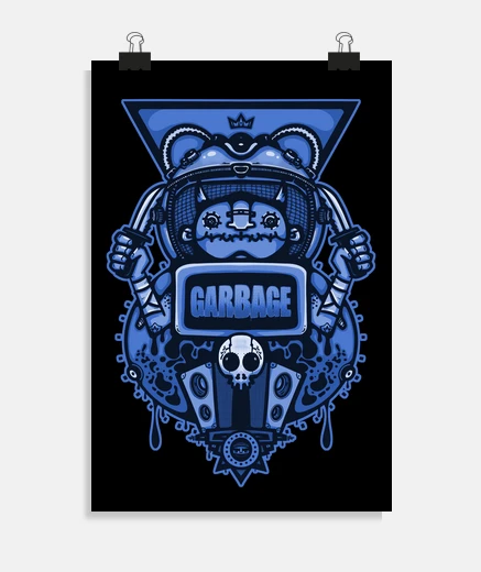 Póster basura azul