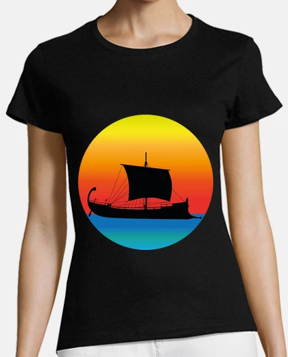 Tee-shirt bateau viking a and sur la mer