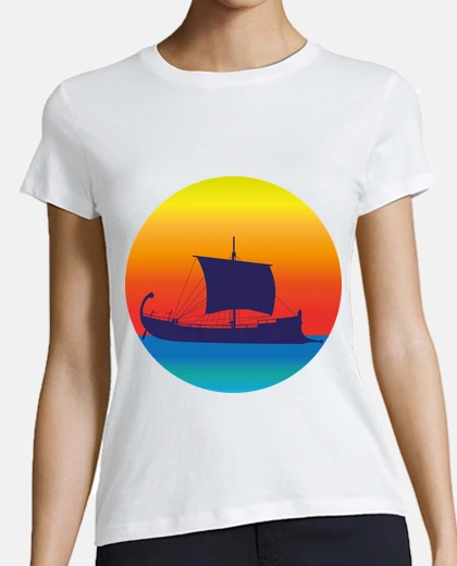 Tee-shirt bateau viking en mer