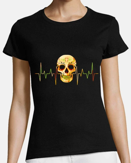 Tee-shirt battement de coeur crâne battement de c