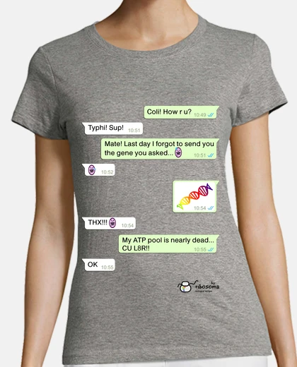 T-shirt batterica coniugazione chat (sfondi chiari)
