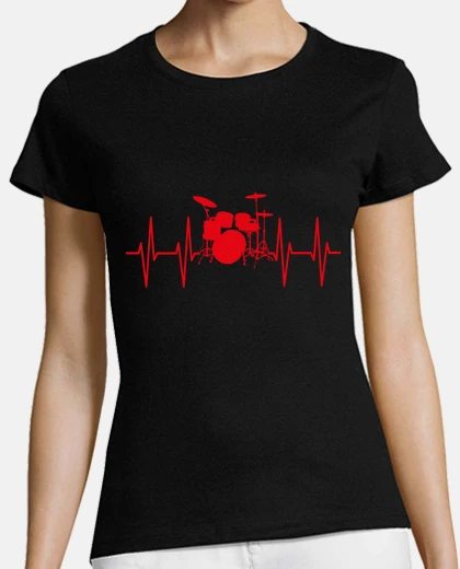 Tee-shirt batterie musicale électrocardiogramme
