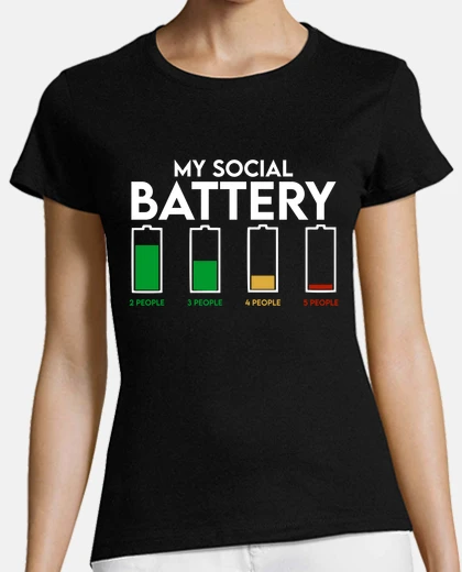 Tee-shirt batterie sociale ma humour rire marrant