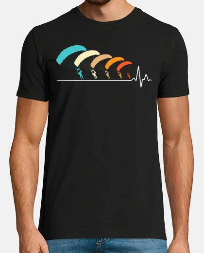T-shirt battito cardiaco di paracadutismo