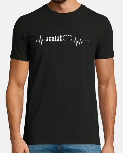 T-shirt battito cardiaco di scacchi