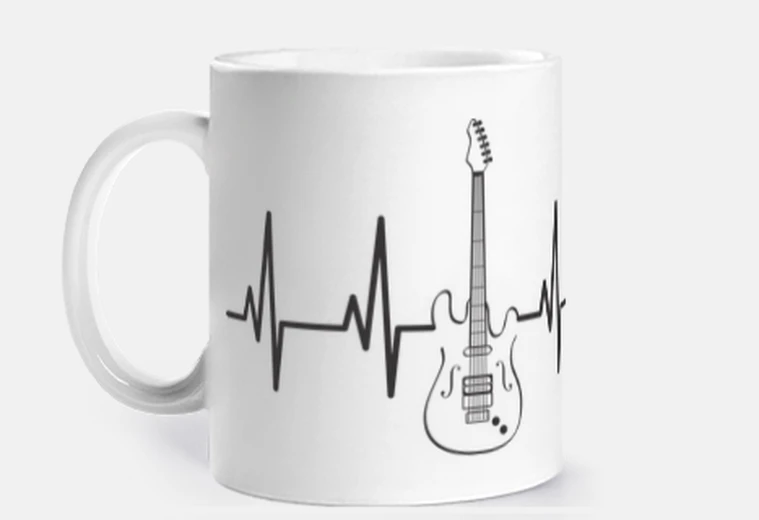 Tazza battito cardiaco per chitarra vintage personalizzabile tazza di caffè tè Gaillard tisana