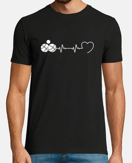 T-shirt battito cardiaco petanque umorismo nonn