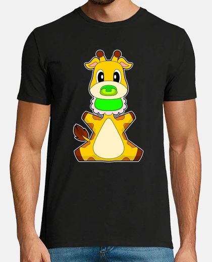 Tee-shirt bavoir tétine girafe pour bébé