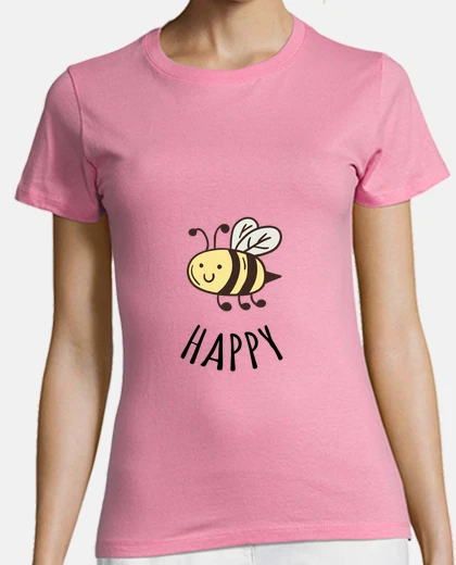 Tee-shirt be happy , bee happy, cool , zen,