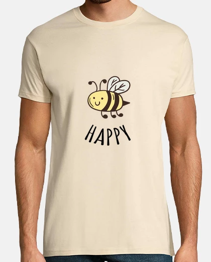 Tee-shirt be happy , bee happy, cool, zen,yoga,