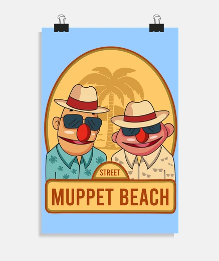 Poster beach Muppet