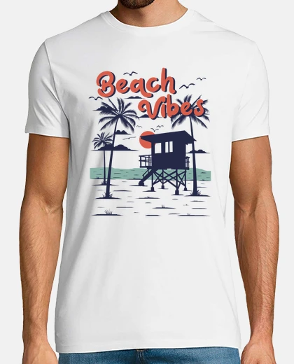 T-shirt beach vibes vacanze estate spiaggia tramonto oceano regalo