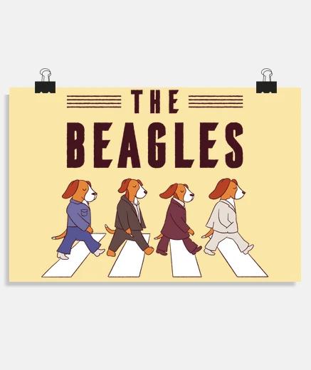 Poster BEAGLE beagles chiens chien race affiche refuge café bistro critères santé prix 