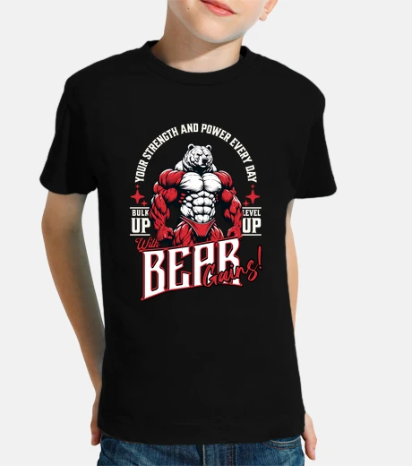 Kids bear bodybuliding gym workout