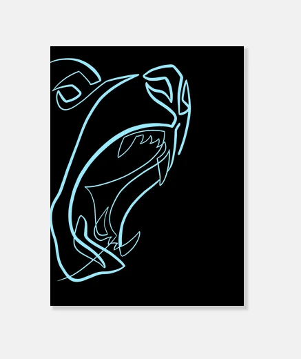 Wall bear line silhouette drawing