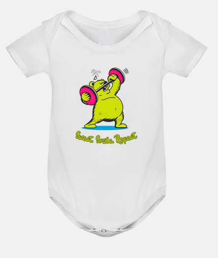 Kids bear workout sweat smile repeat