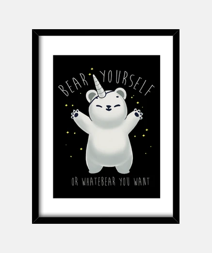 Cuadro Bear yourself - Cute polar bear- unicorn