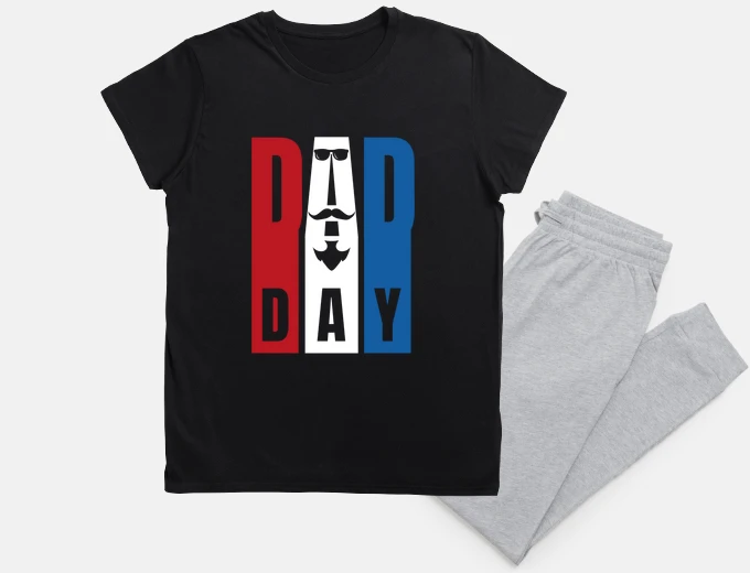 Pajama Bearded Dad, 4th Of July Column Letters