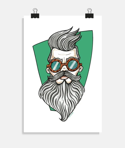 Poster bearded man