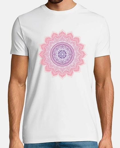 Tee-shirt beau mandala rose et violet