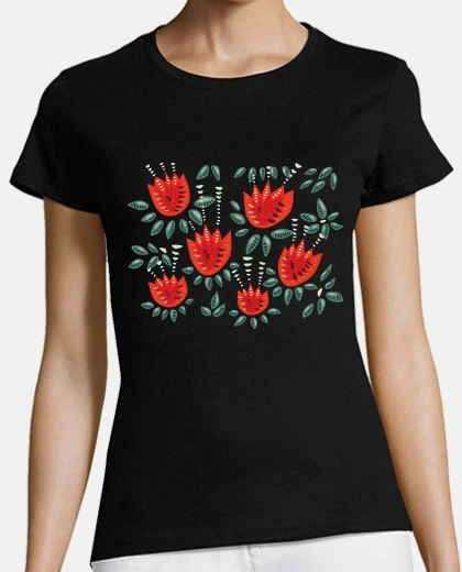 T-shirt beautiful abstract red tulips
