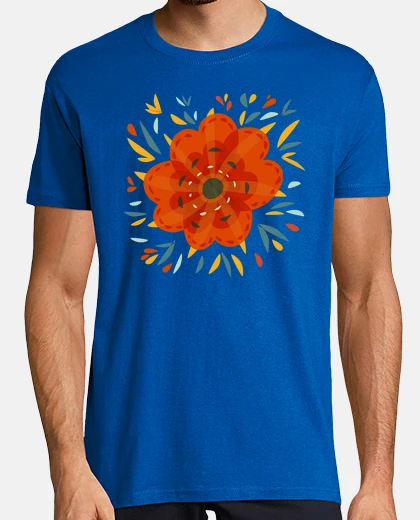 Camiseta Beautiful Decorative Orange Flower