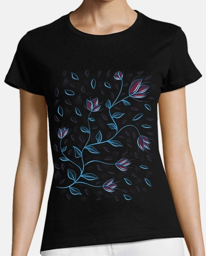 T-shirt beautiful glowing abstract flowers