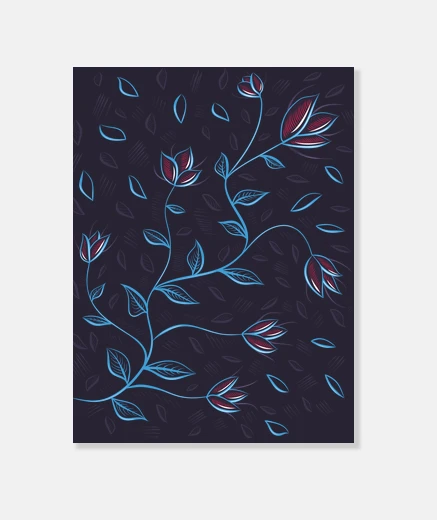 Wall Beautiful Glowing Abstract Flowers