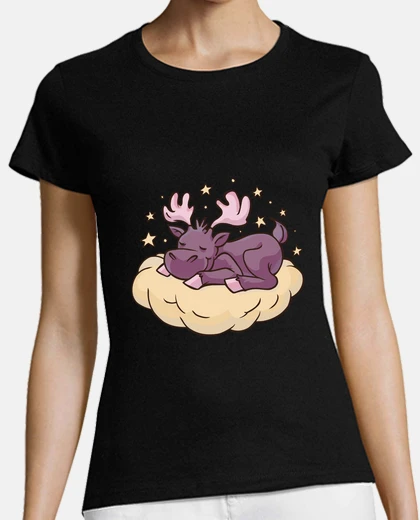 Tee-shirt bébé élan qui dort . élan mignon .