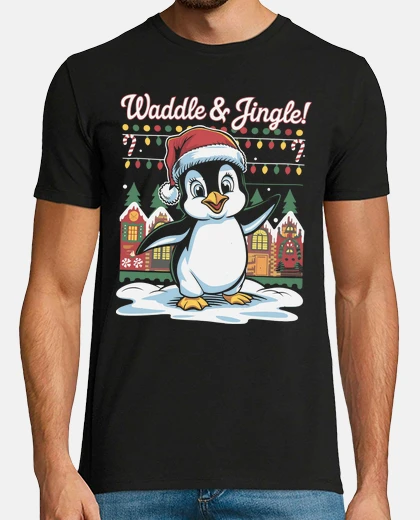 Tee-shirt bébé pingouin se dandine et tinte
