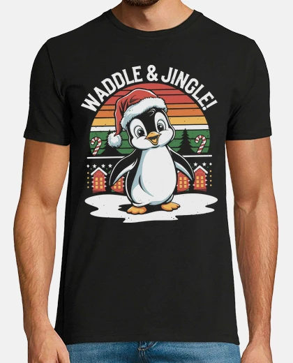 Tee-shirt bébé pingouin se dandine et tinte