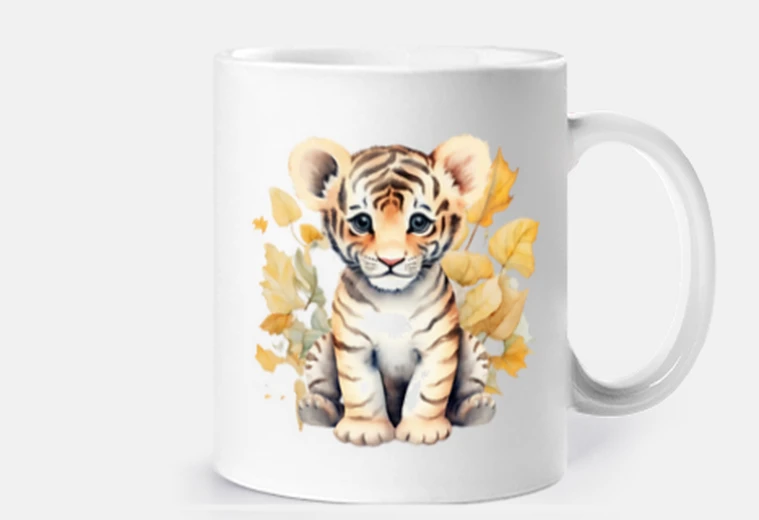Mug bébé tigre , trop mignon , craquant ,personnalisable , tasse , petit déjeuner , 